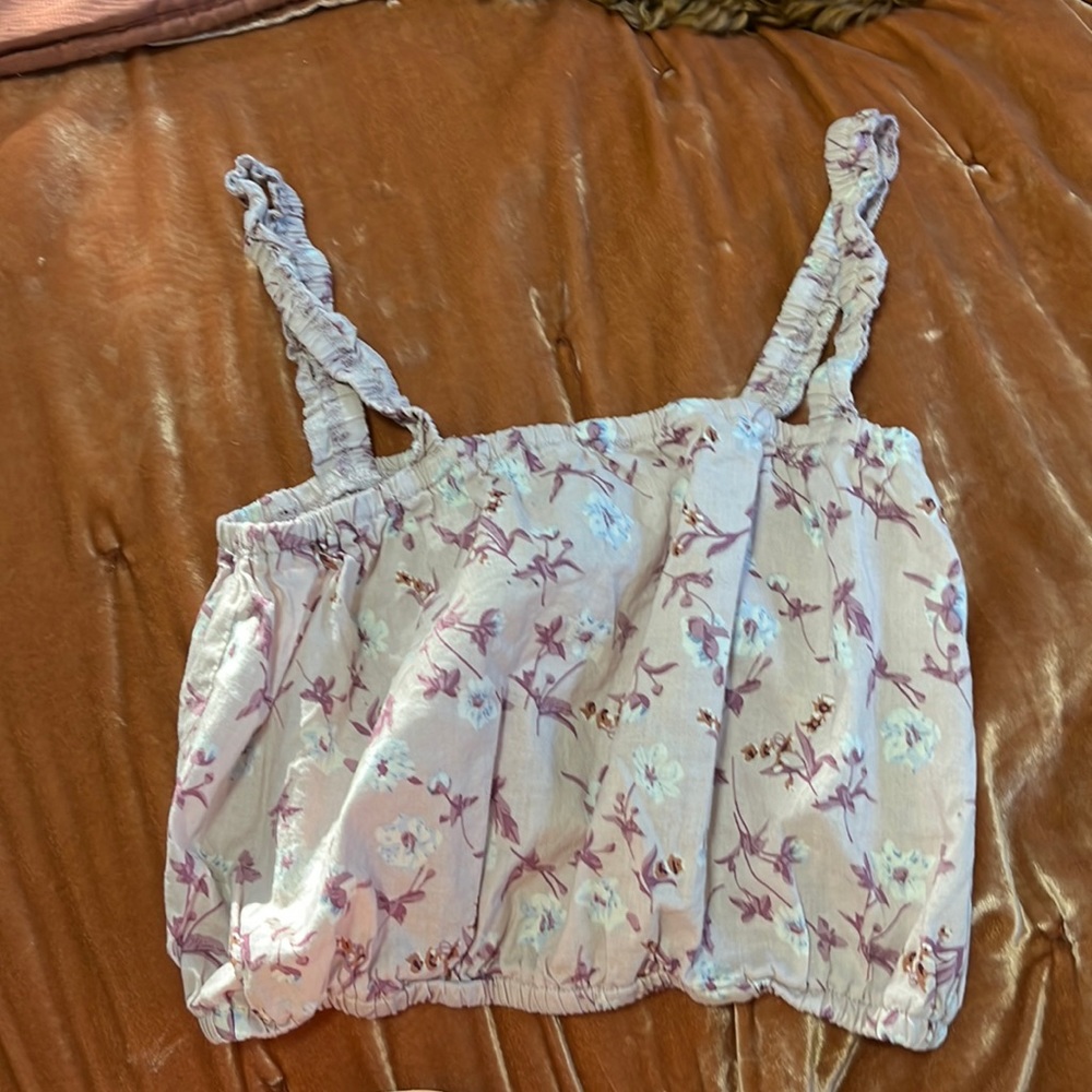 Ivy+Main floral cropped tank